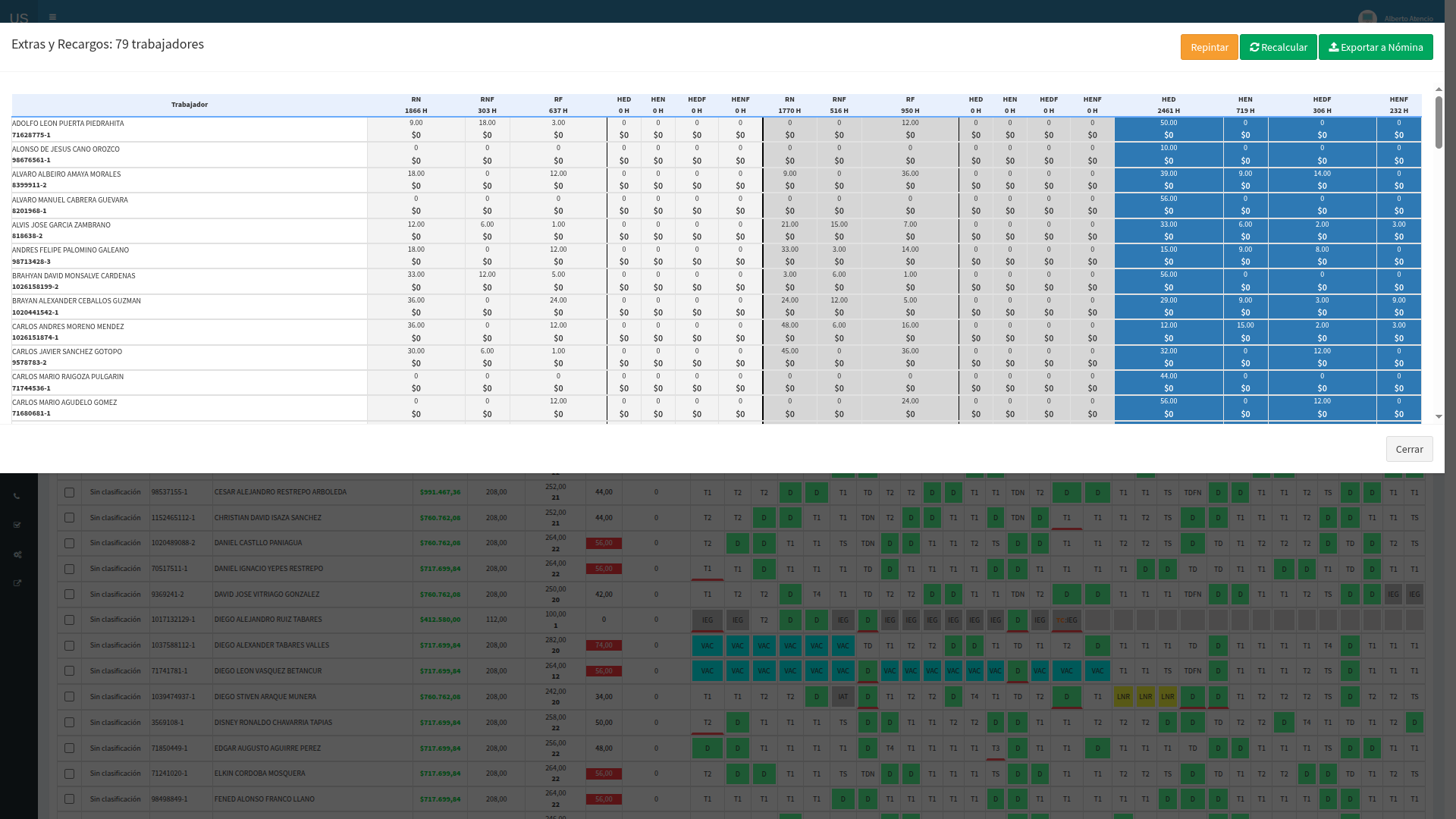 Shift Assignment Matrix